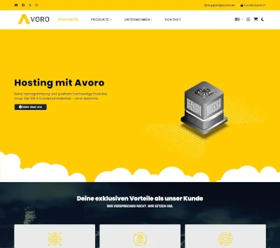 Screenshot von Avoro.eu