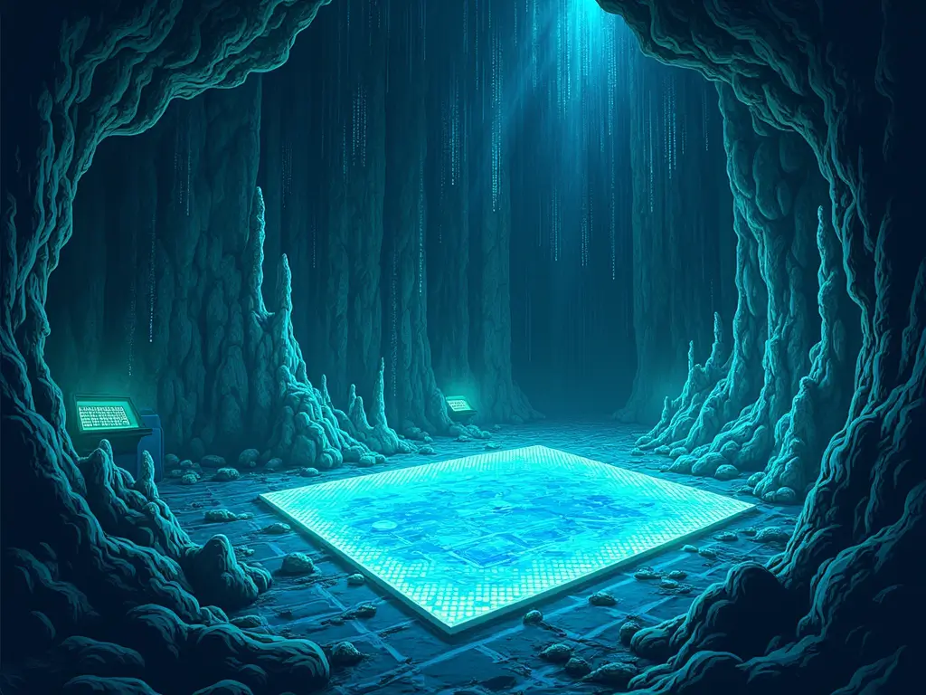 Visualisierung einer digitalen Höhle (KI Generiert)